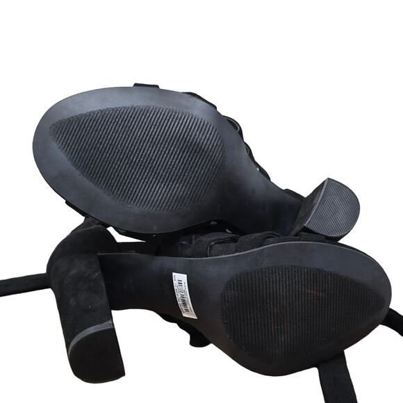 Torrid Black Fabric Upper Strappy 4" Heel Tie Up Women Sandals 7.5 - Picture 6 of 7